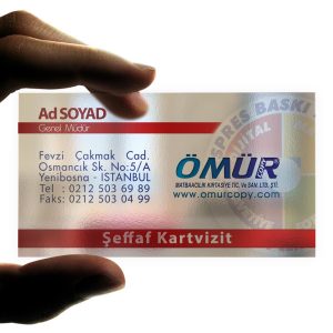 şeffaf kartvizit
